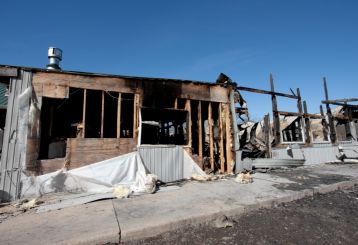 Eco-friendly fire damage restoration process in progress at a Chatsworth home